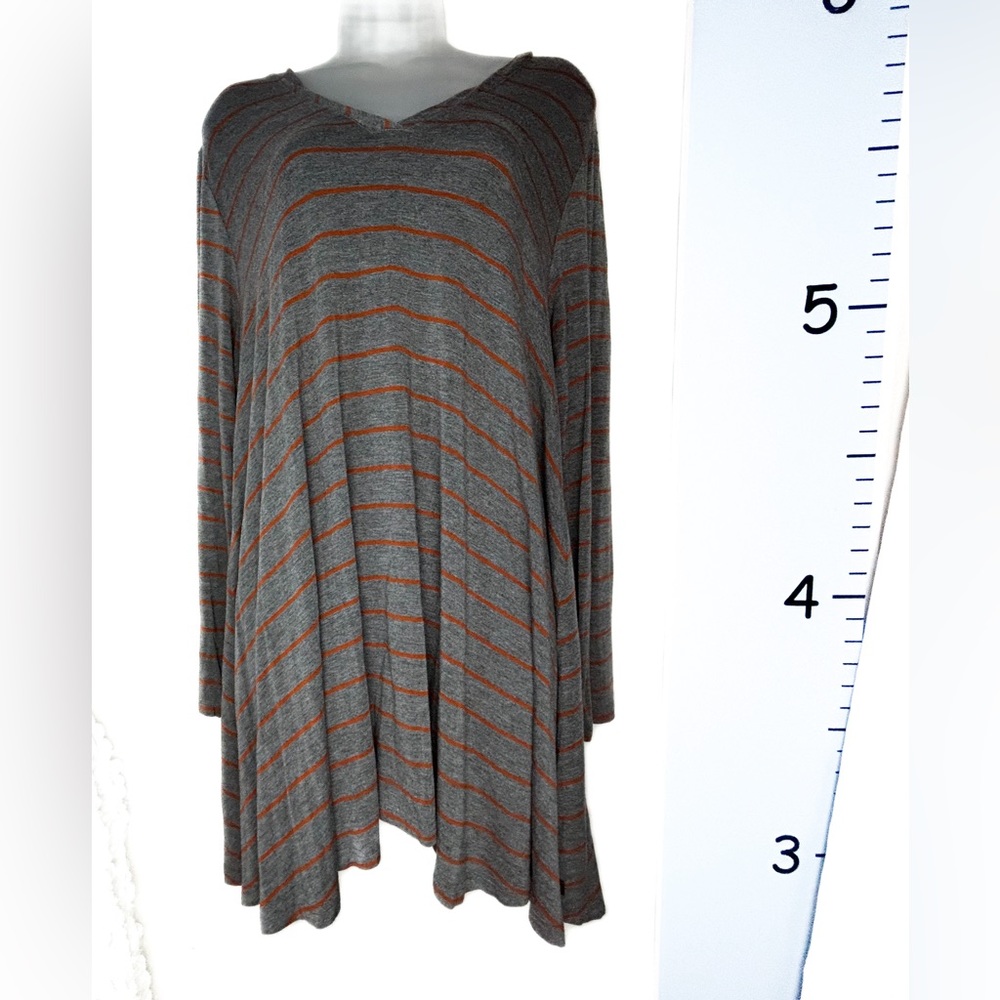 Matilda Jane Gray‎ Orange Striped Jersey Mini Dress XL